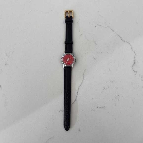 Timex Accessories - Vintage 70's Timex Ladies Mercury Red Dial Manual Wind Mechanical Watch
